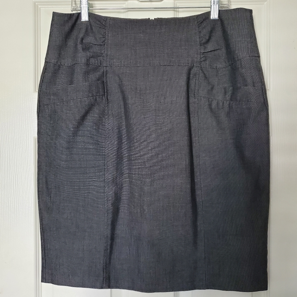 New York Clothing Co Grey Pencil Skirt Sz 14